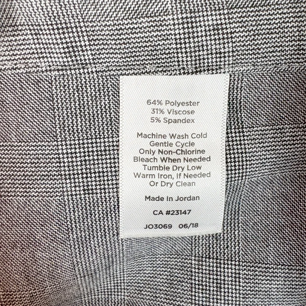 Talbots‎ Pants Women Sz 4 Grey Glen Plaid High-Waist Skinny Ankle Side Zip